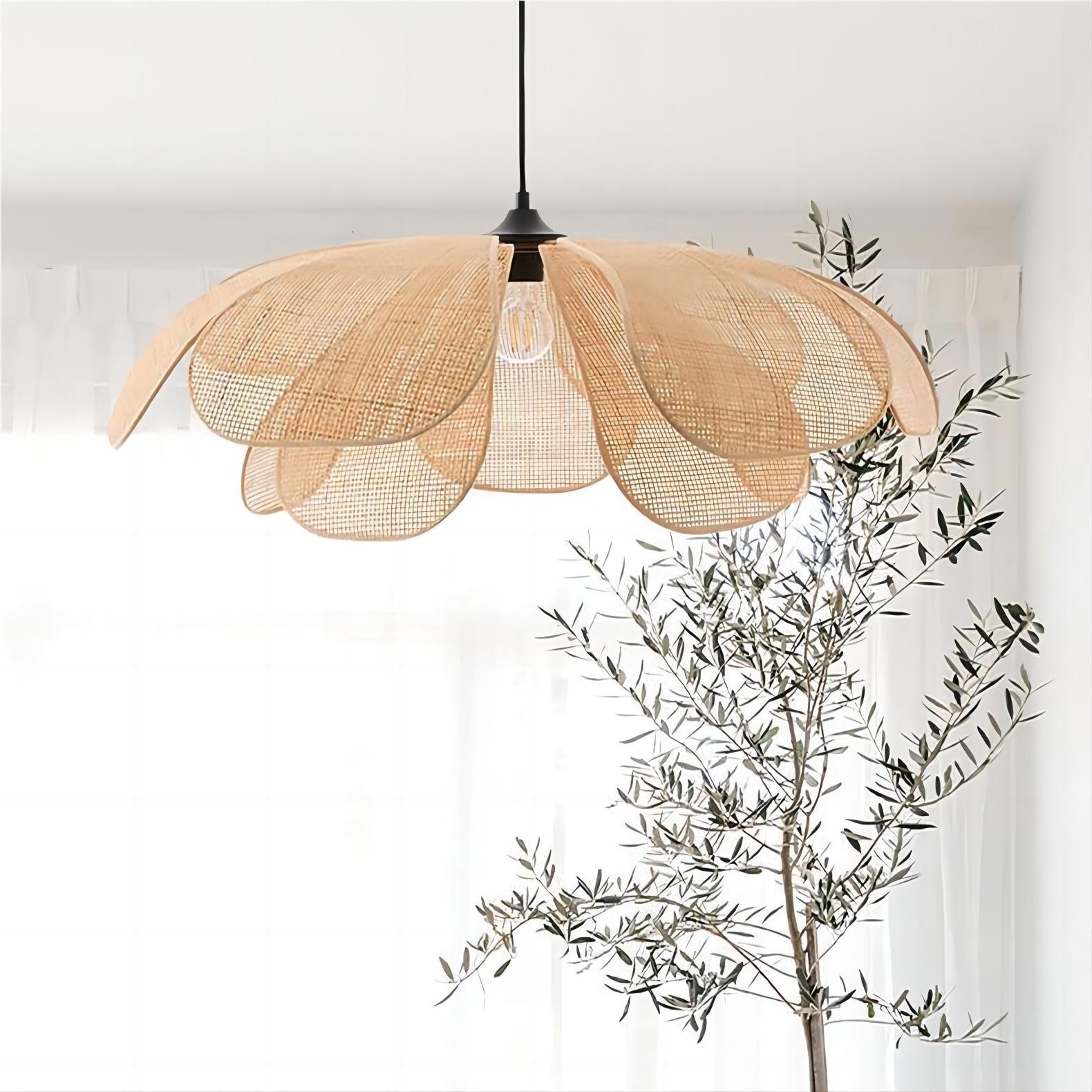 Rustieke rotan bloemblaadje design kroonluchter HL126