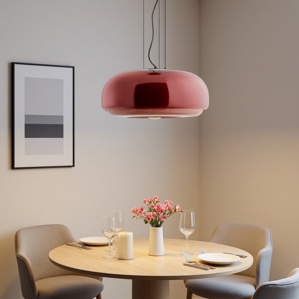 Clinco Macaron Hanglamp met Glas-in-lood - Moderne Hanglamp voor Eetkamer en Slaapkamer HL1098