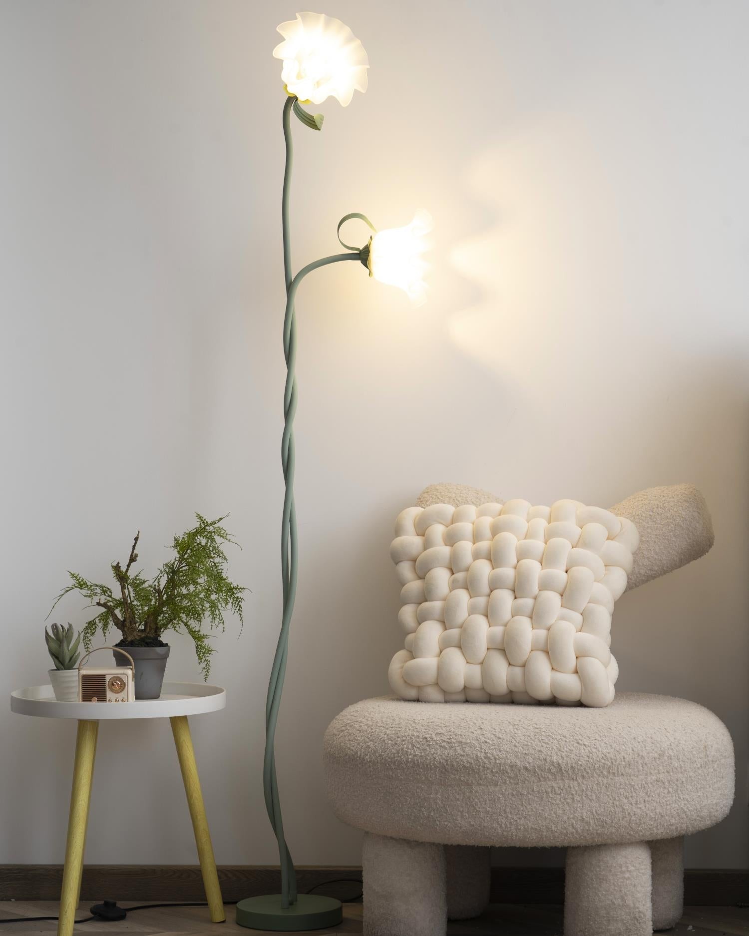 Creatieve multi-kops wikkelbloemvormige vloerlamp HL403