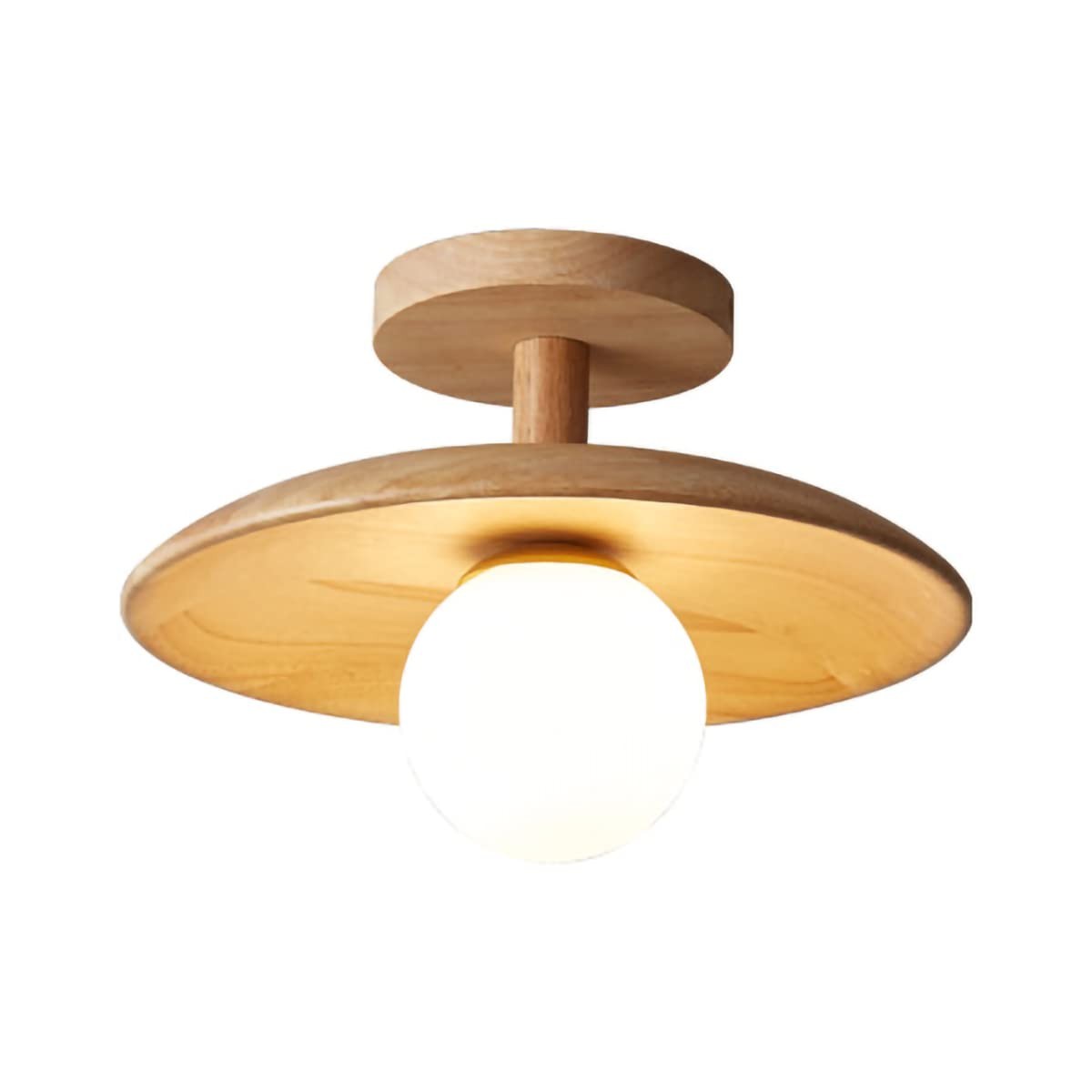 Rustieke Plafon houten glazen plafondlamp HL93