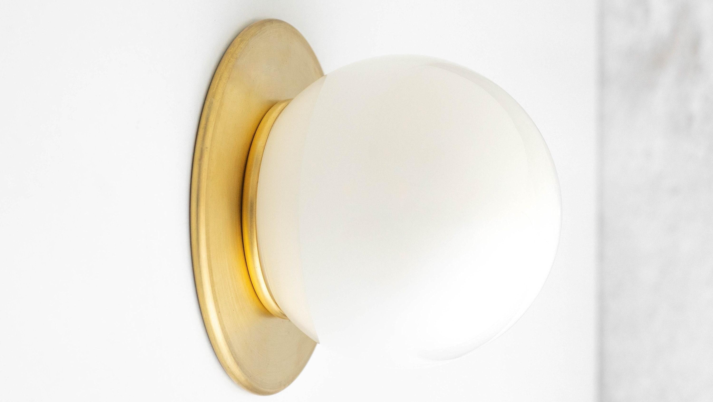Glorica glazen wandlamp van massief messing - compacte plafondlamp HL1746