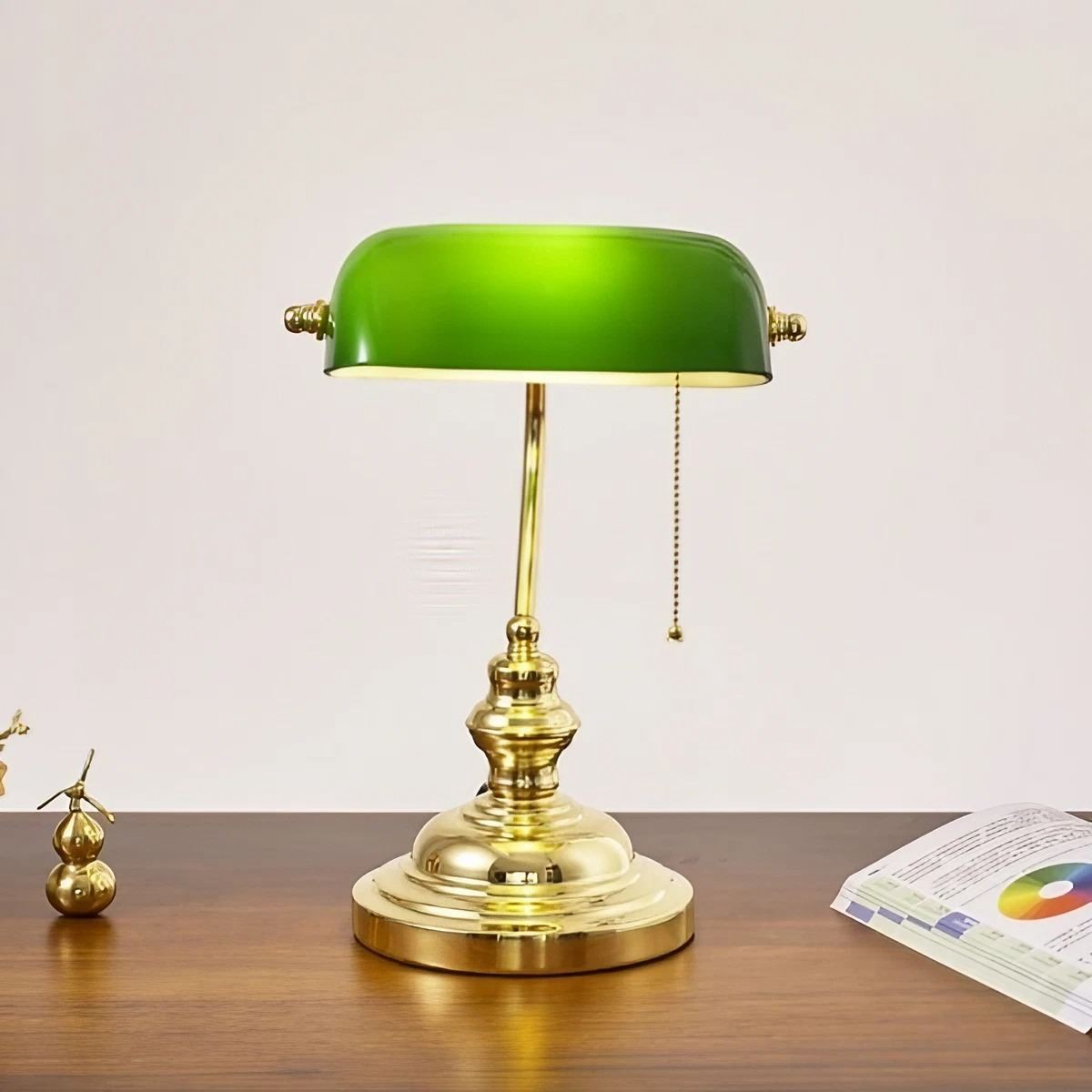 Vintage Groene Bankers Tafellamp