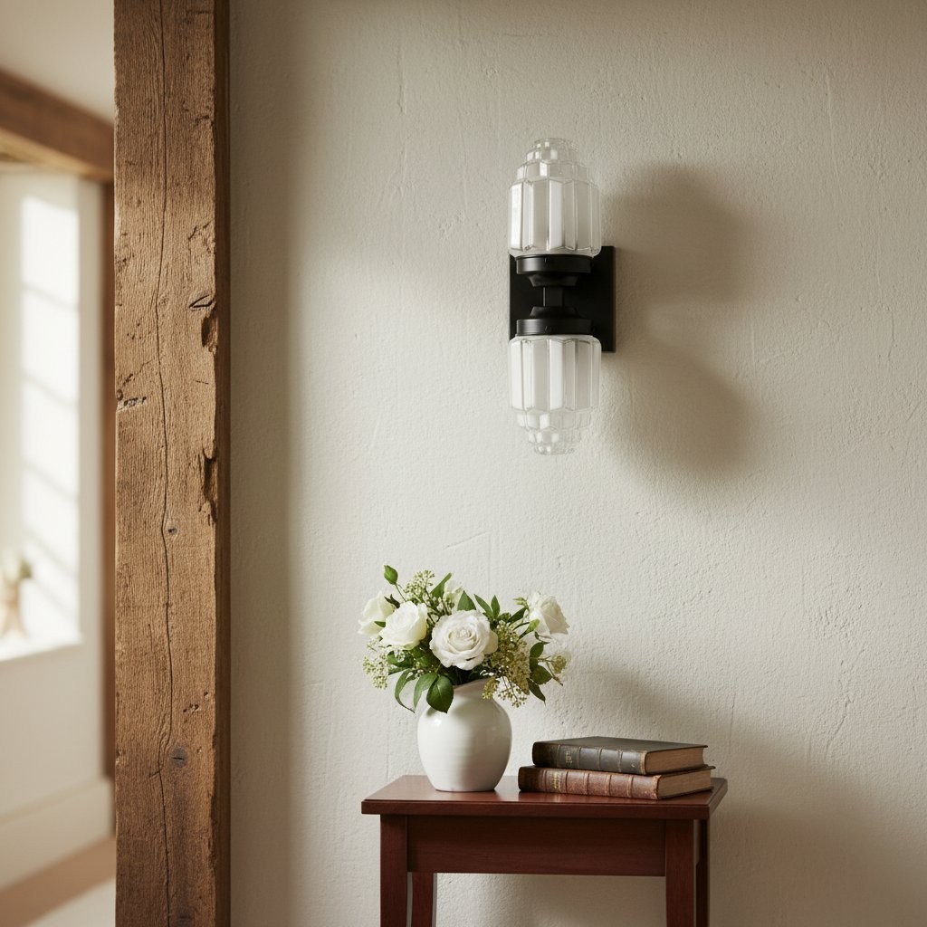 Tierlux Glazen Art Deco Wandlamp - Glazen Gematteerde Bollen met Wolkenkrabberbol HL1656