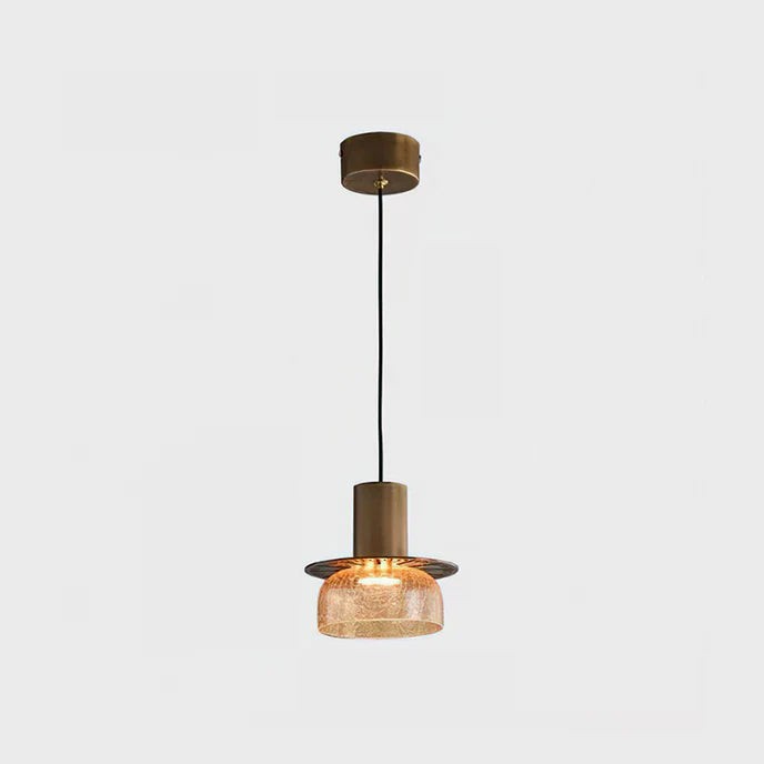 Retro hanglamp van gebarsten glas HL1253