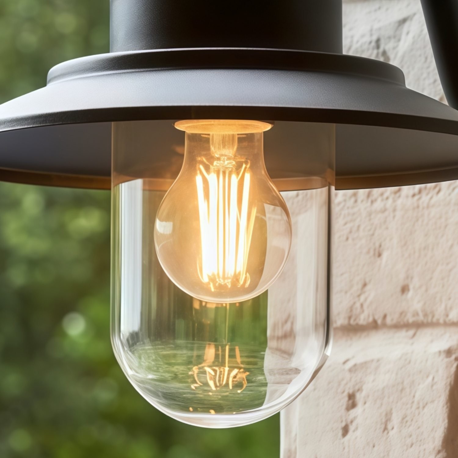 Trevanta wandlamp met gebogen arm - zwart gelakte sensorlamp in lantaarnstijl voor kleine ruimtes HL2094