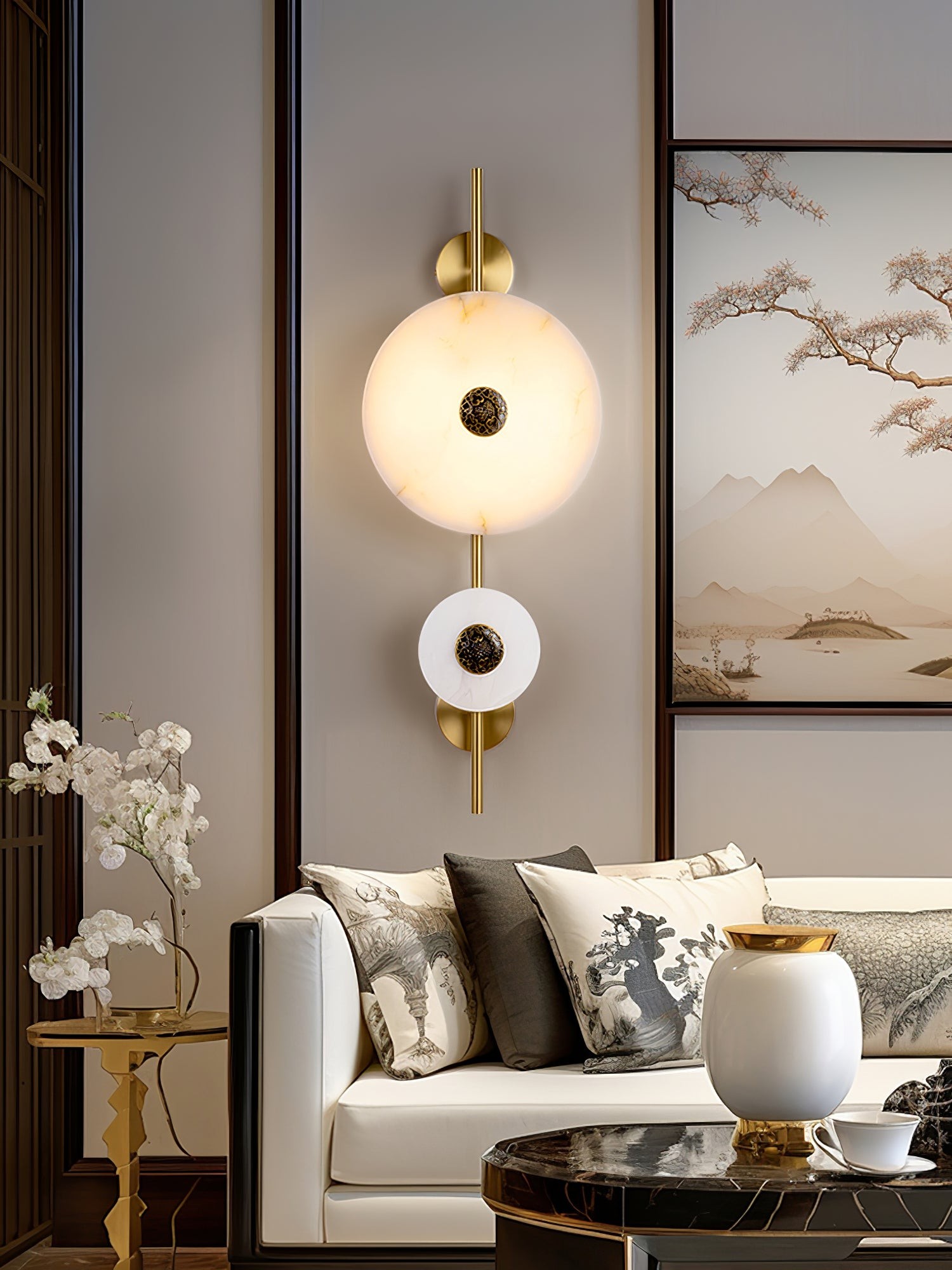 Lichte luxe schijfvormige wandlamp HL346