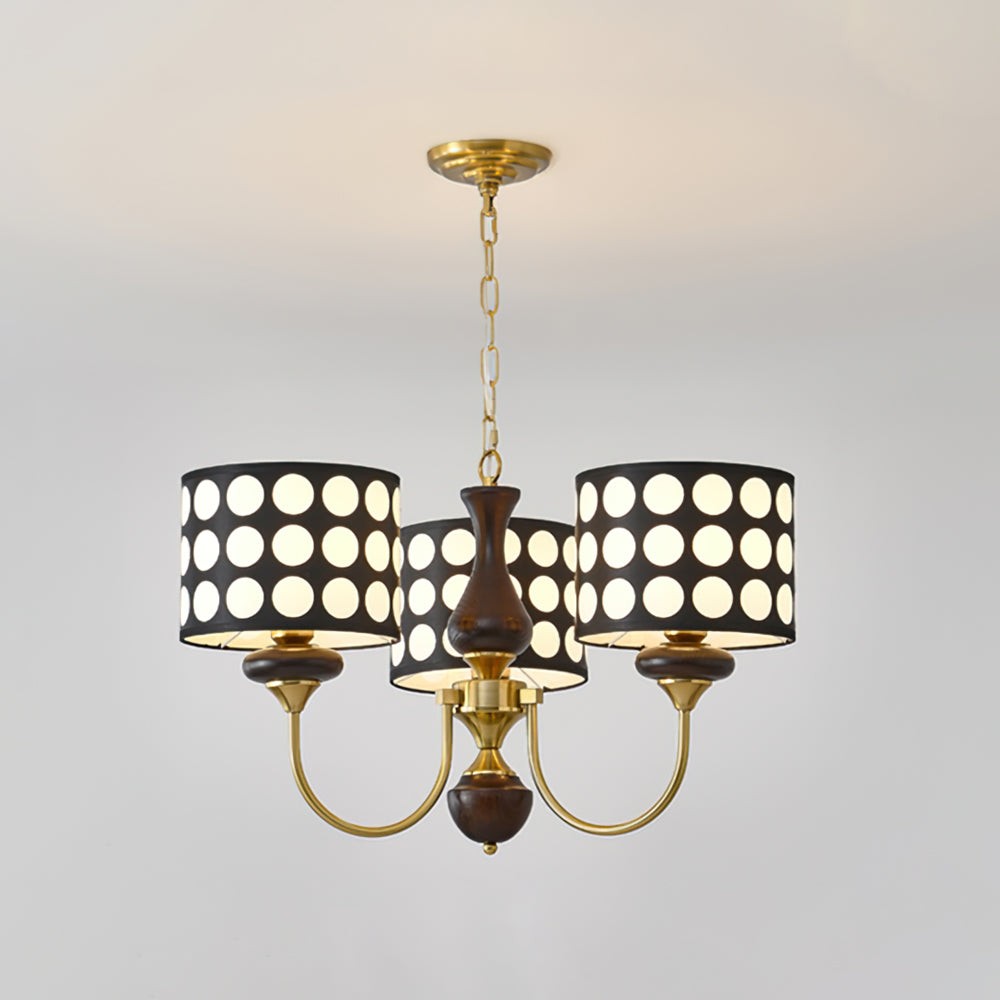 Moderne luxe zwarte kroonluchter met meerdere koppen en stippen HL1121