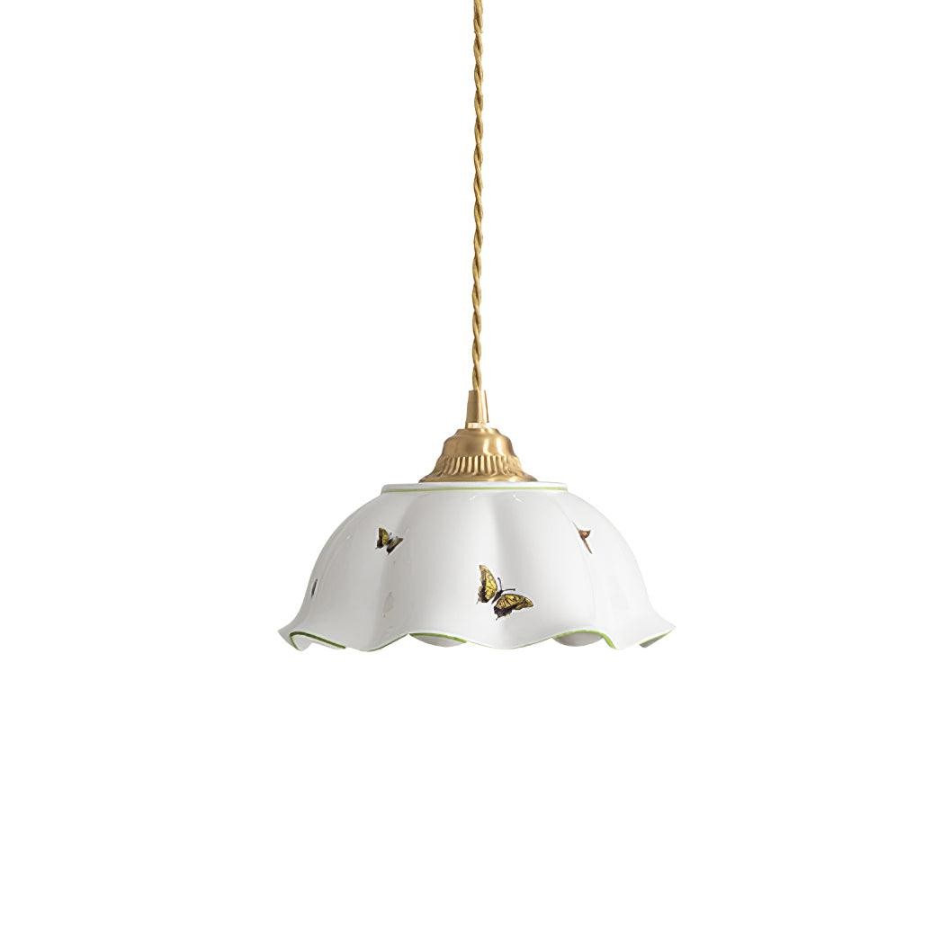 Retro crèmekleurige keramische hanglamp HL959