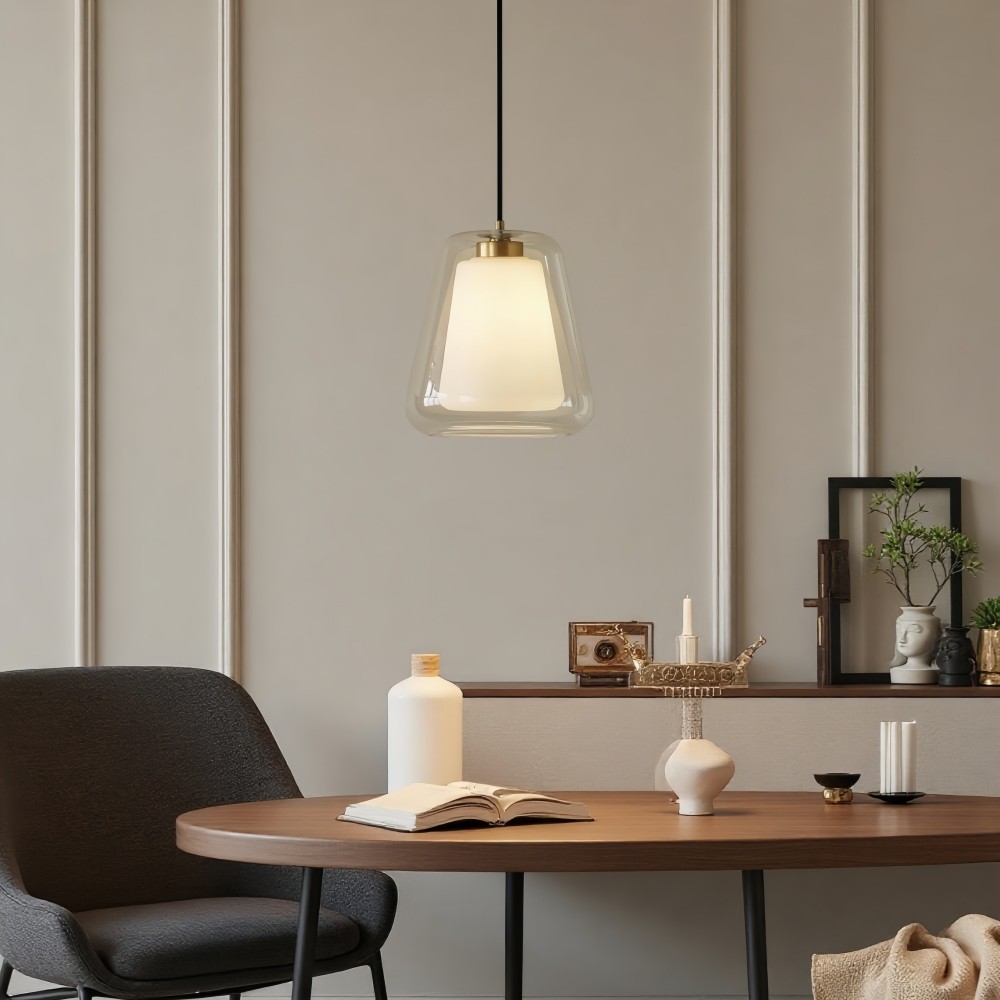 Hanglamp met dubbel glas - modern flesontwerp voor de keuken HL1317
