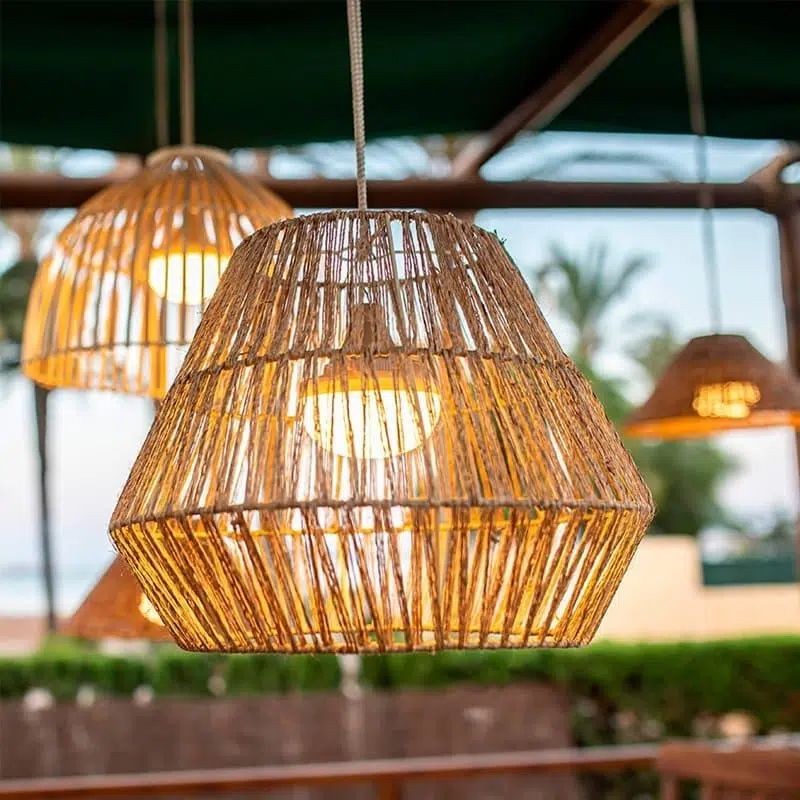 Sisine LED rustieke rotan hanglamp