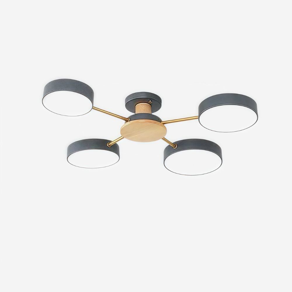 Moderne plafondlamp met takkenschijf - LED-lamp van hout voor eetkamer HL1345
