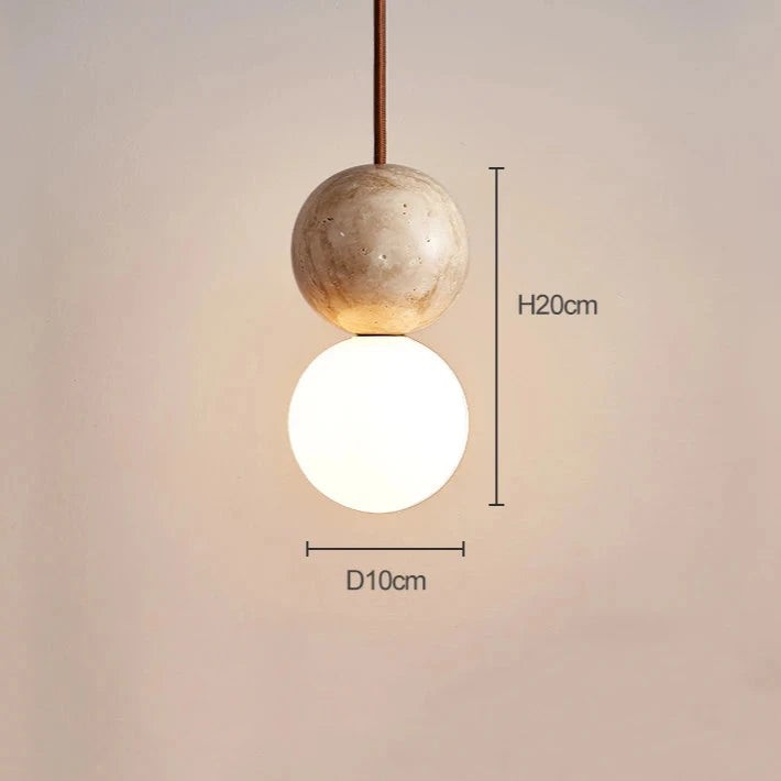 Travertijnsteen Crème Retro Minimalistische LED Hanglamp HL3466