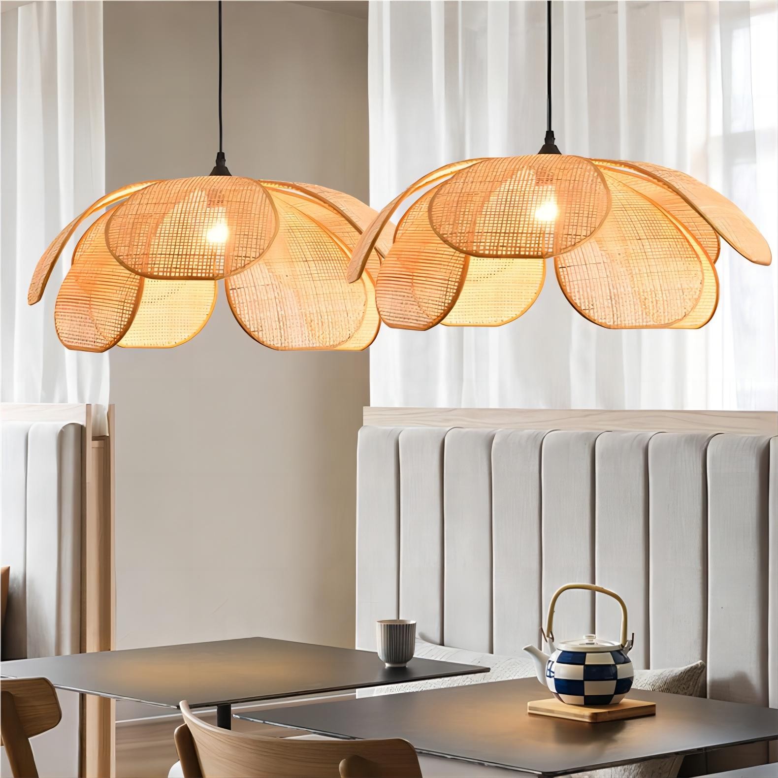 Rustieke rotan bloemblaadje design kroonluchter HL126