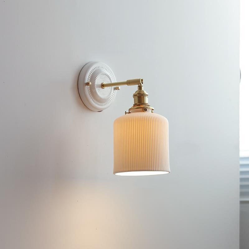 Vintage Japanse keramische messing wandlamp met 1 lamp HL1400
