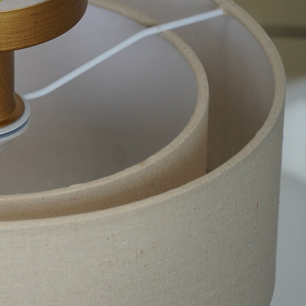 Lumeris elegante plafondlamp met linnenmix design en moderne stijl voor de woonkamer HL2548