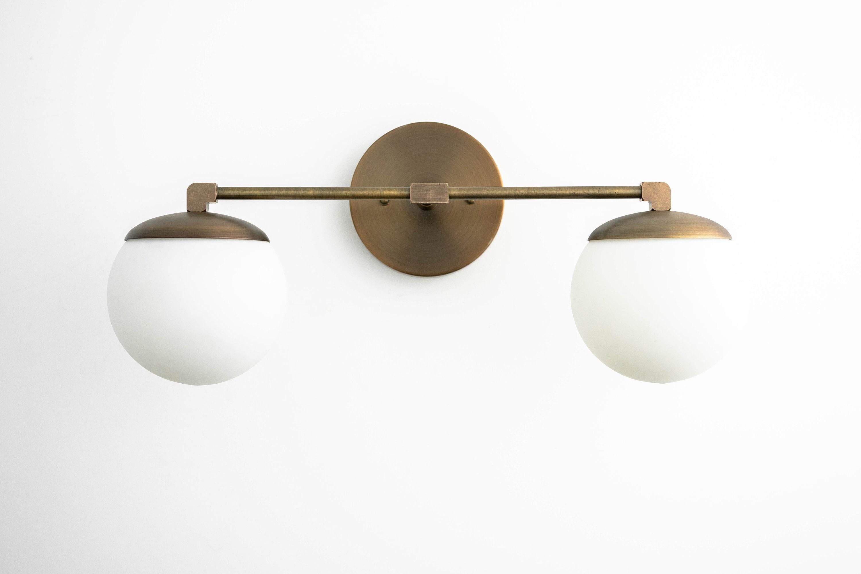 Glorica Glazen Badkamerlamp - Art Deco Messing Wandlamp Modern HL1754