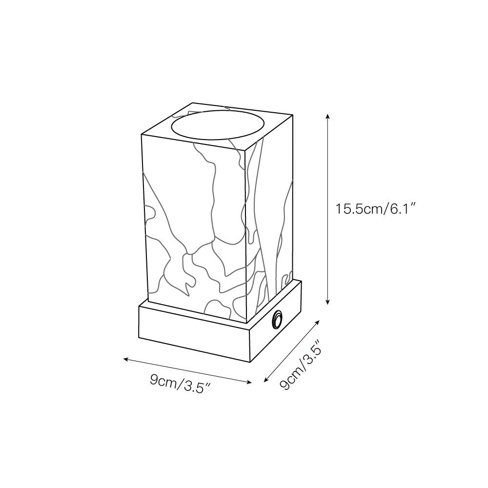 Kubusvormige marmeren tafellamp HL3127