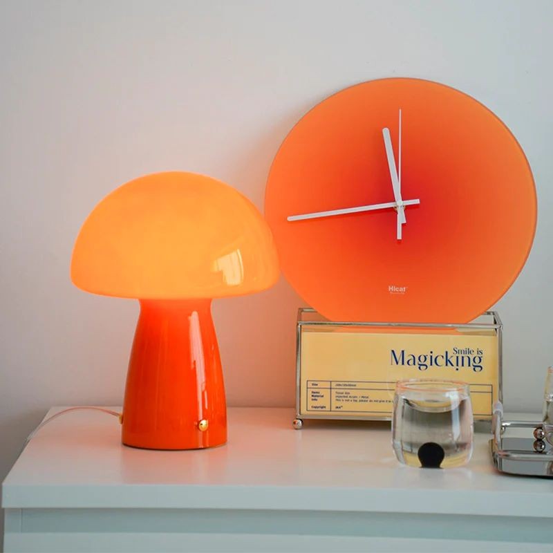 Deense Bauhaus glazen paddestoel tafellamp HL187