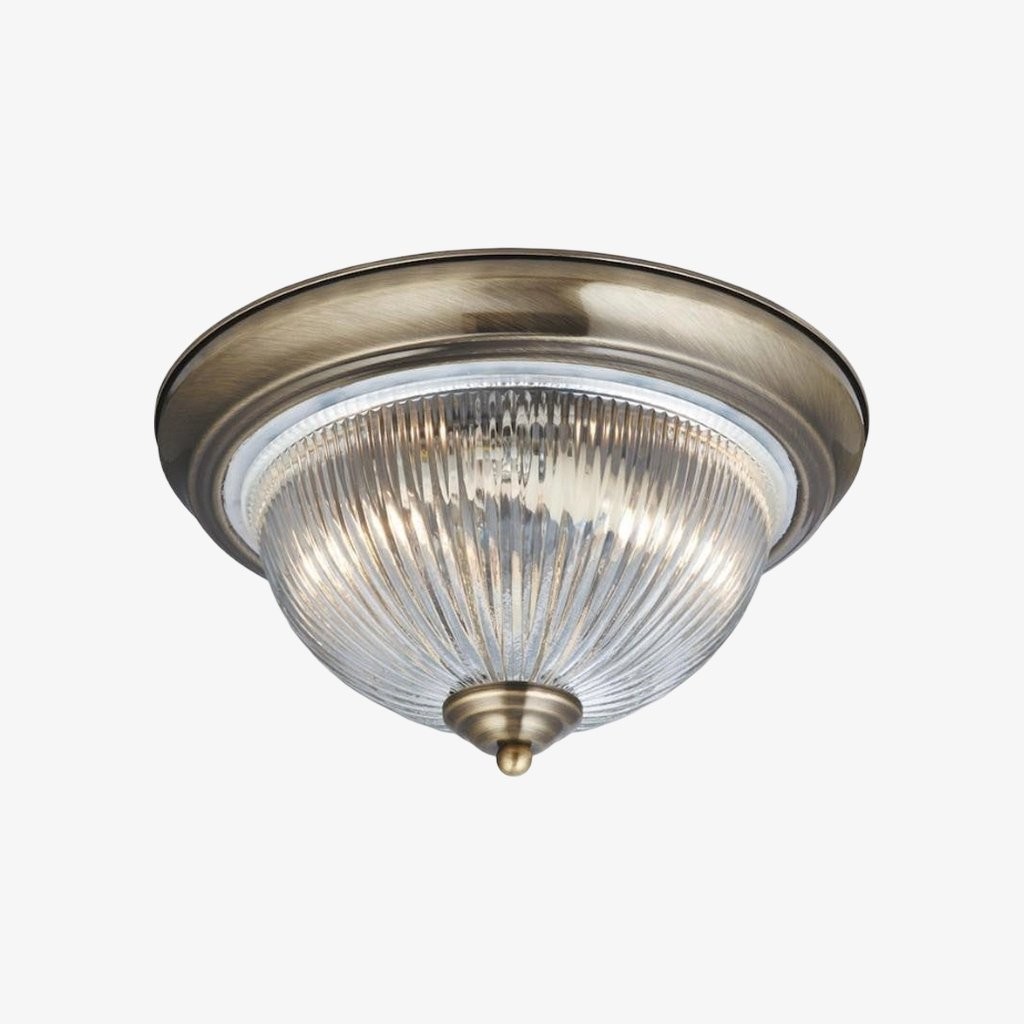 TF Vintora Moderne Plafondlamp - Geribbeld Glas en Metalen Afwerking voor Keuken of Hal HL2245