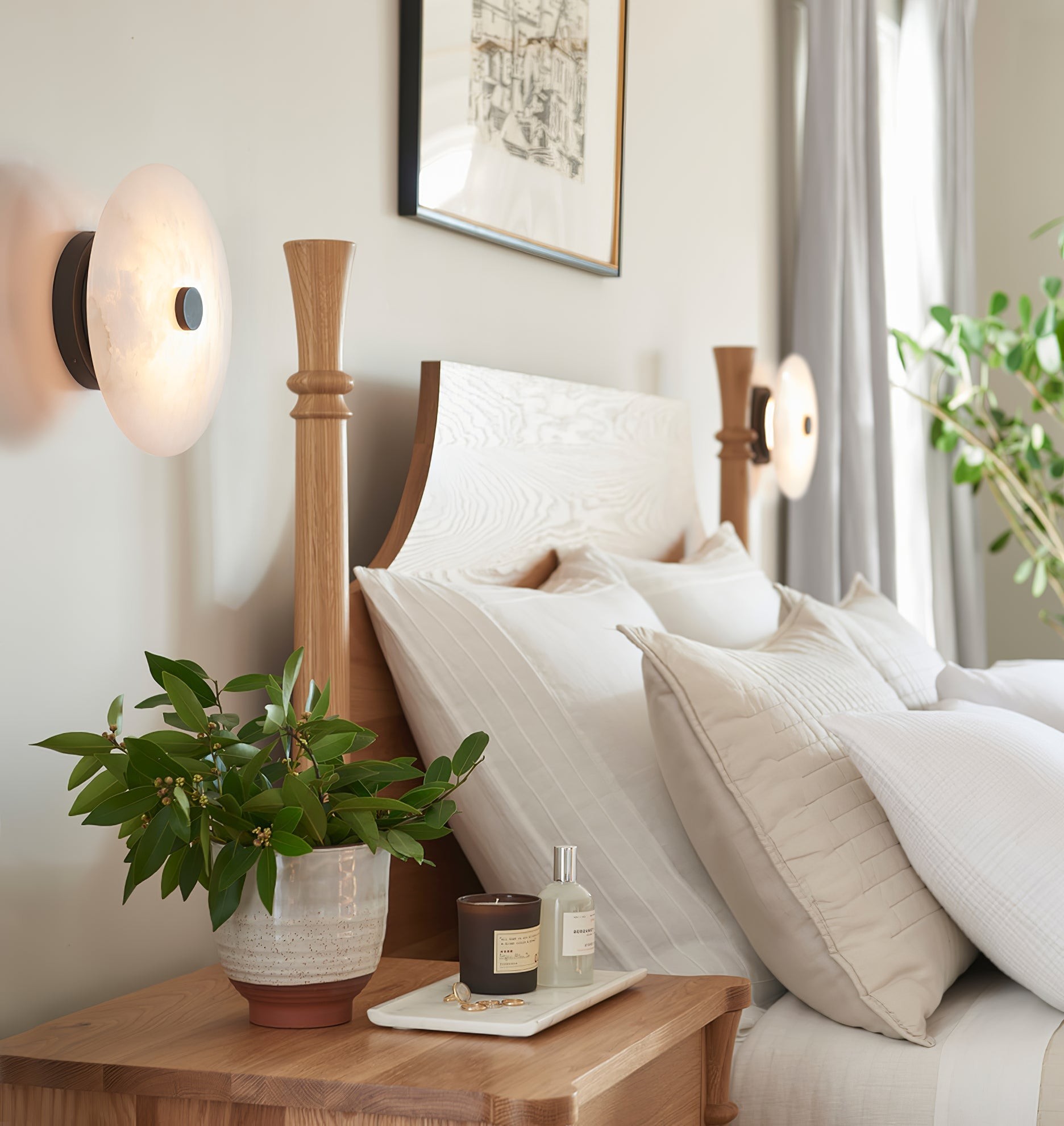 Ankeny alabaster plafondlamp HL2957