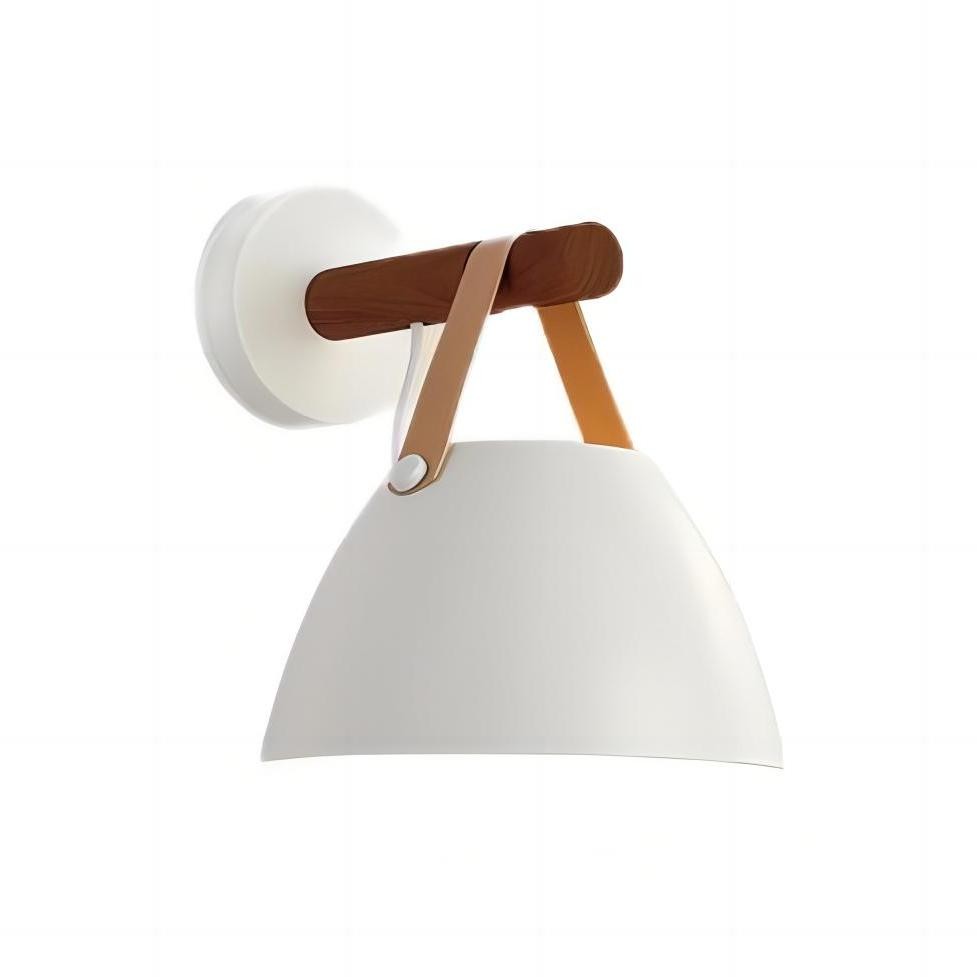 Scandinavisch design walnoothouten riemwandkandelaar HL89