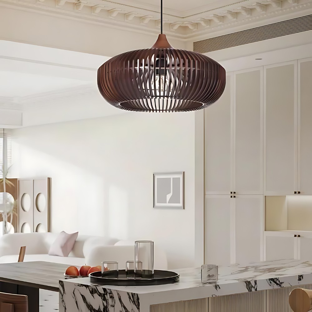 De Halo of Zen Japandi houten hanglamp HL3390