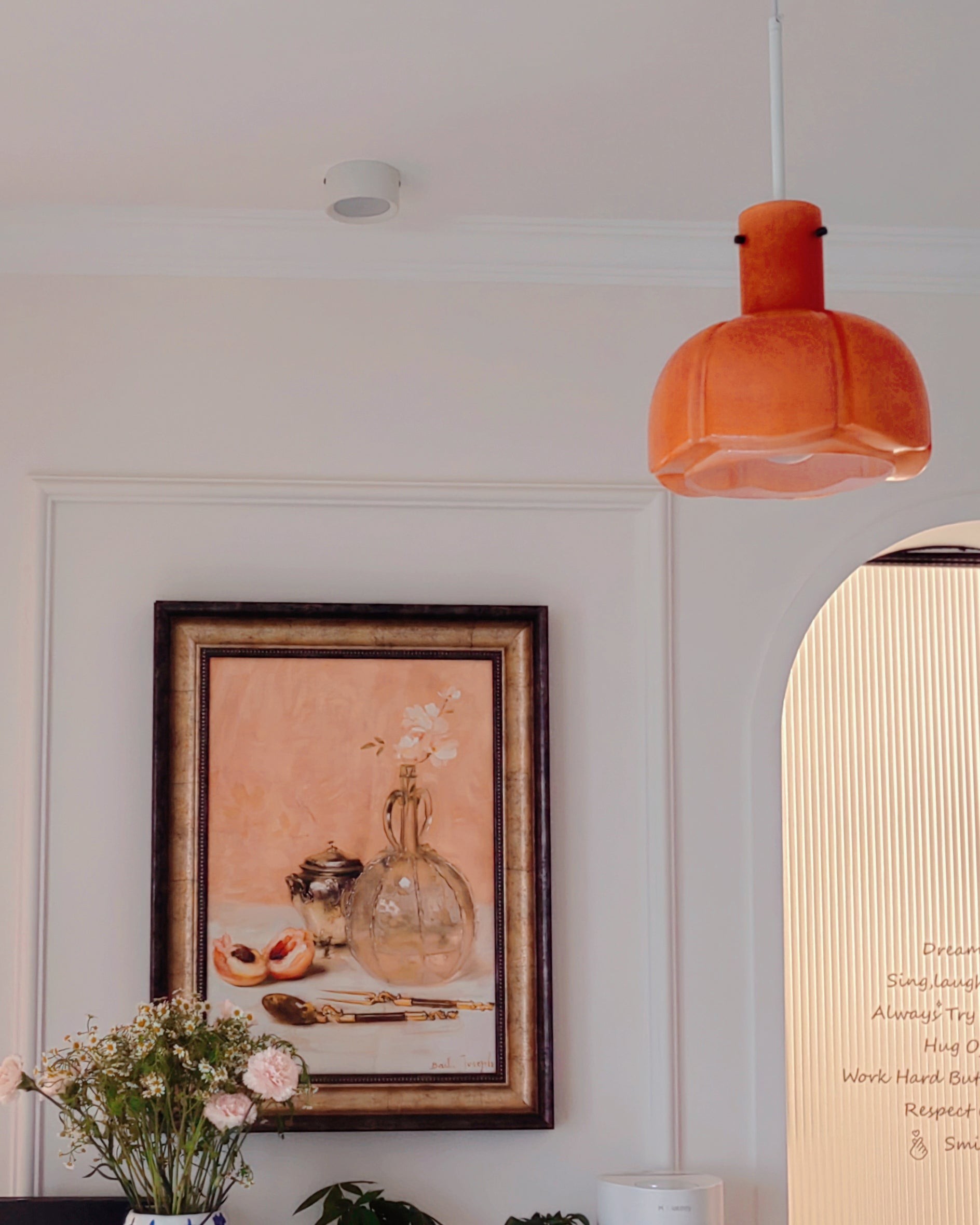 Franse pastorale stijl bloemblaadje glazen hanglamp HL637
