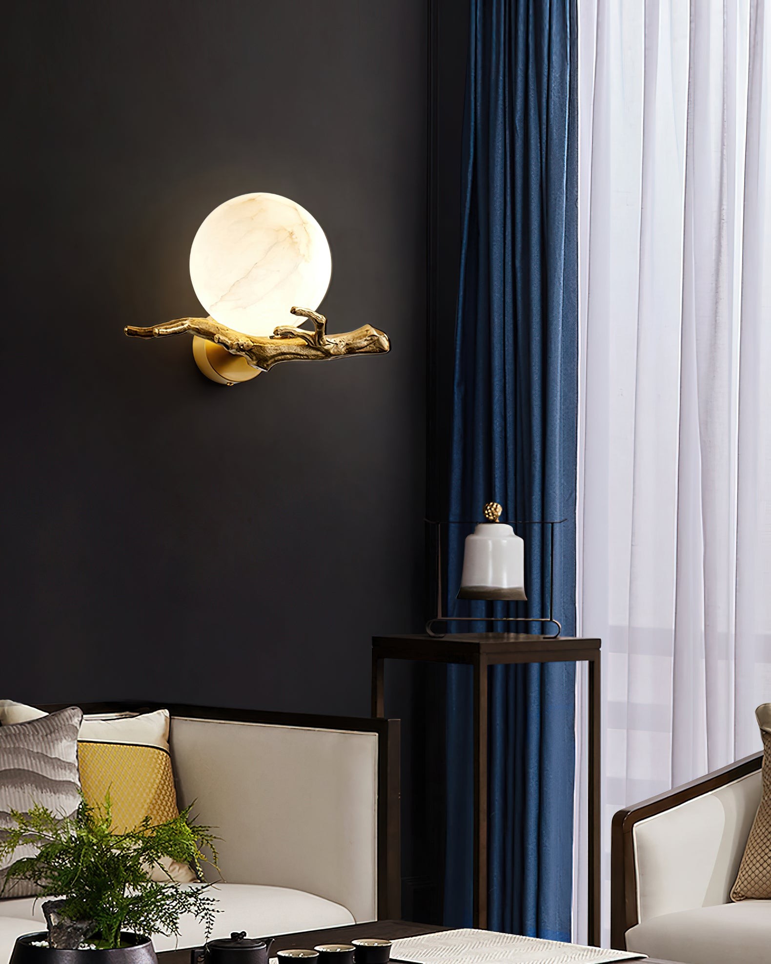 Retro Twigs Alabaster wandlamp HL2988