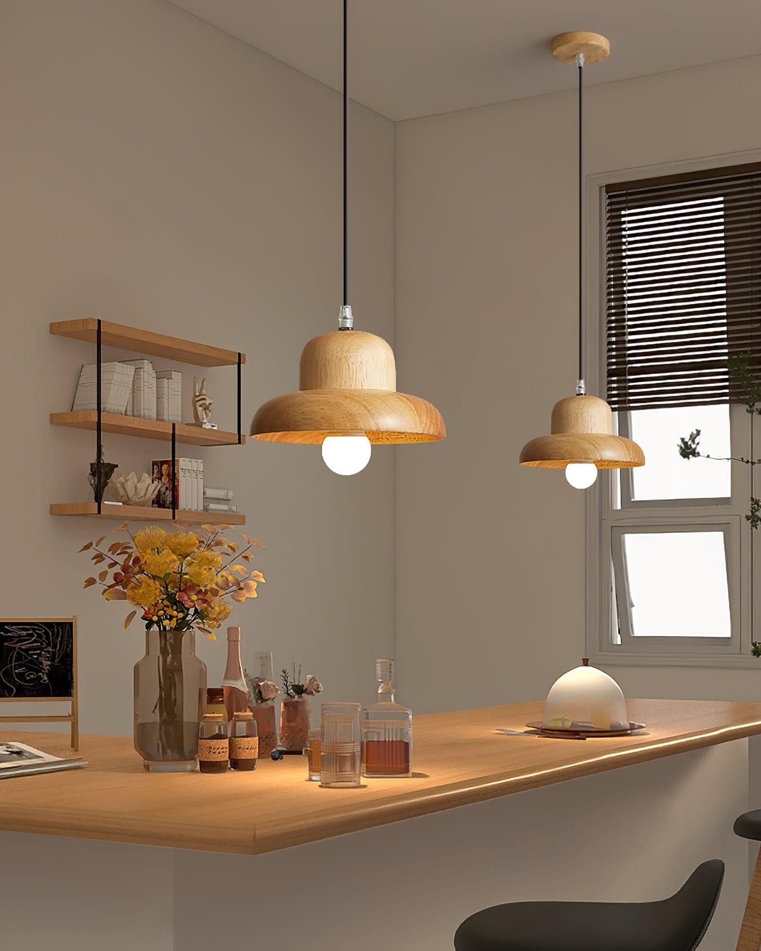 Houten Hoed Hanglamp HL919