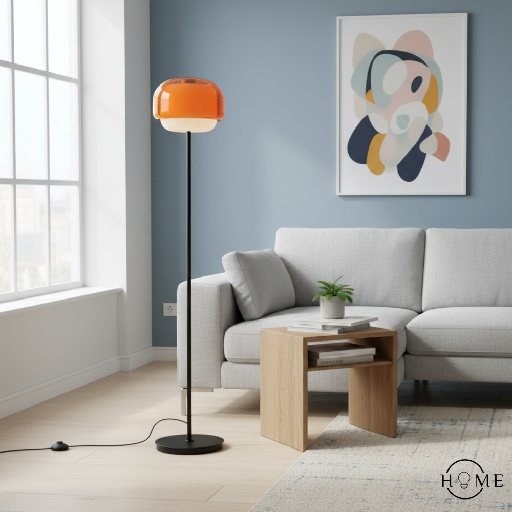 Clinco Moderne Paddestoel Vloerlamp - Gekleurde Glazen Bollamp voor Woonkamers HL1778