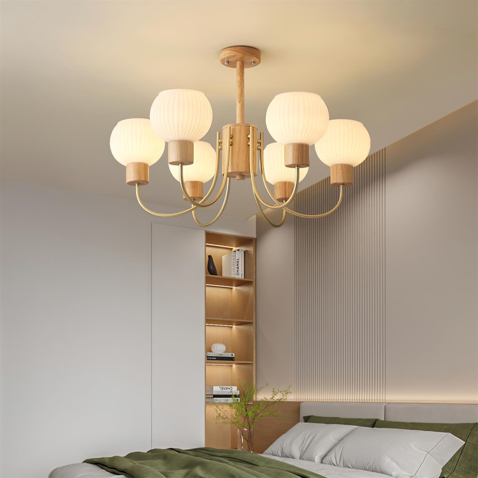 Wabi-sabi houten kroonluchter HL461