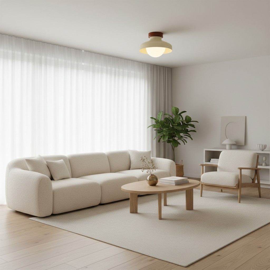 Elystra Moderne Plafondlamp Minimalistische Glazen Kap Metalen Armatuur voor Woonkamer Keuken Hal HL2318