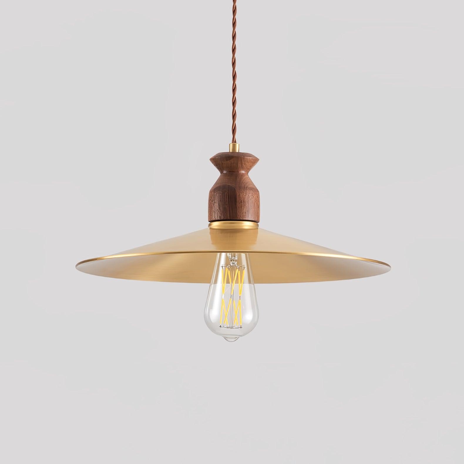Ronde messing metalen badge gouden hanglamp HL389