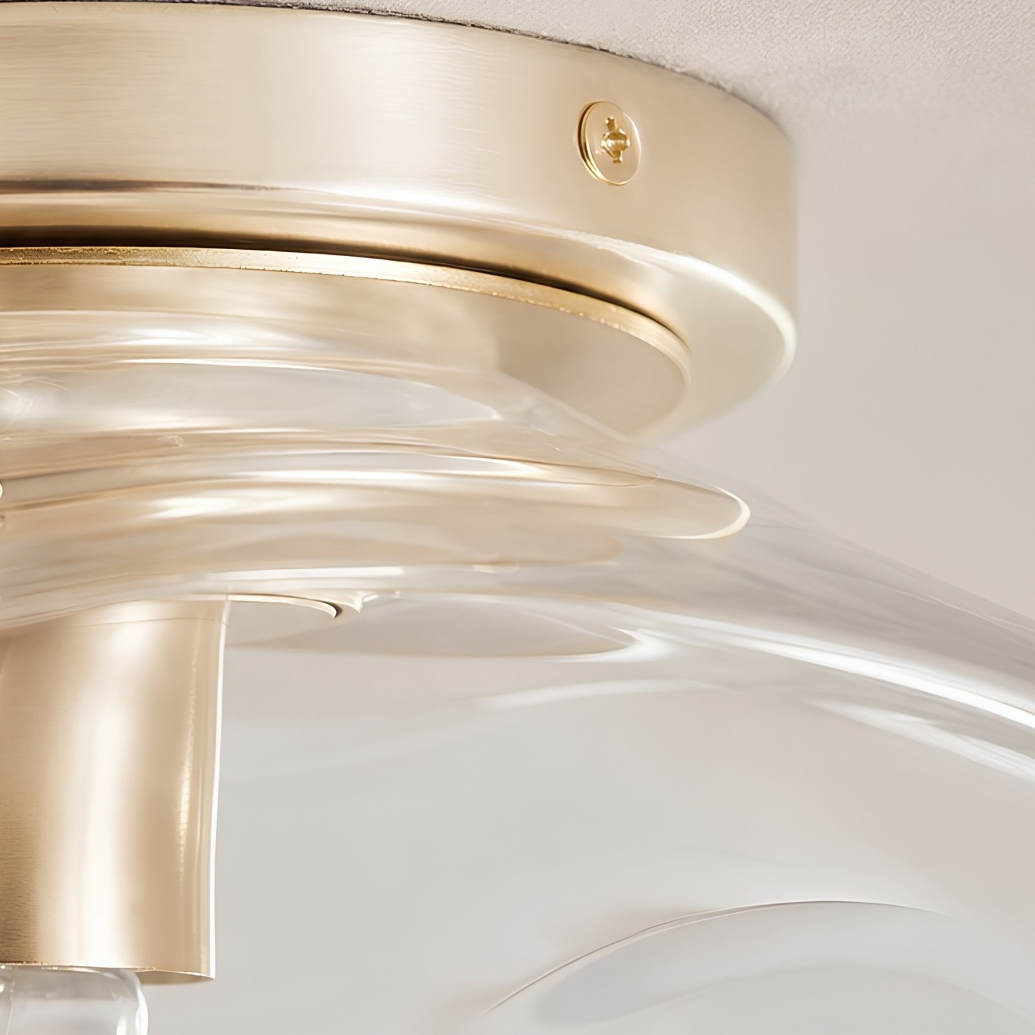 Lightail plafondlamp - iriserend glas met messing voet HL1367