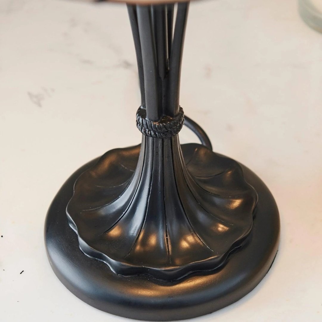 TF Sullivan Tiffany tafellamp - bloemmotief van gebrandschilderd glas voor slaapkamer of woonkamer HL2107