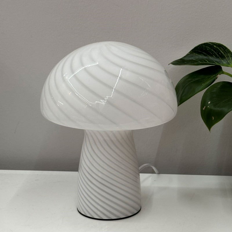Moderne paddestoelgestreepte glazen tafellamp HL176