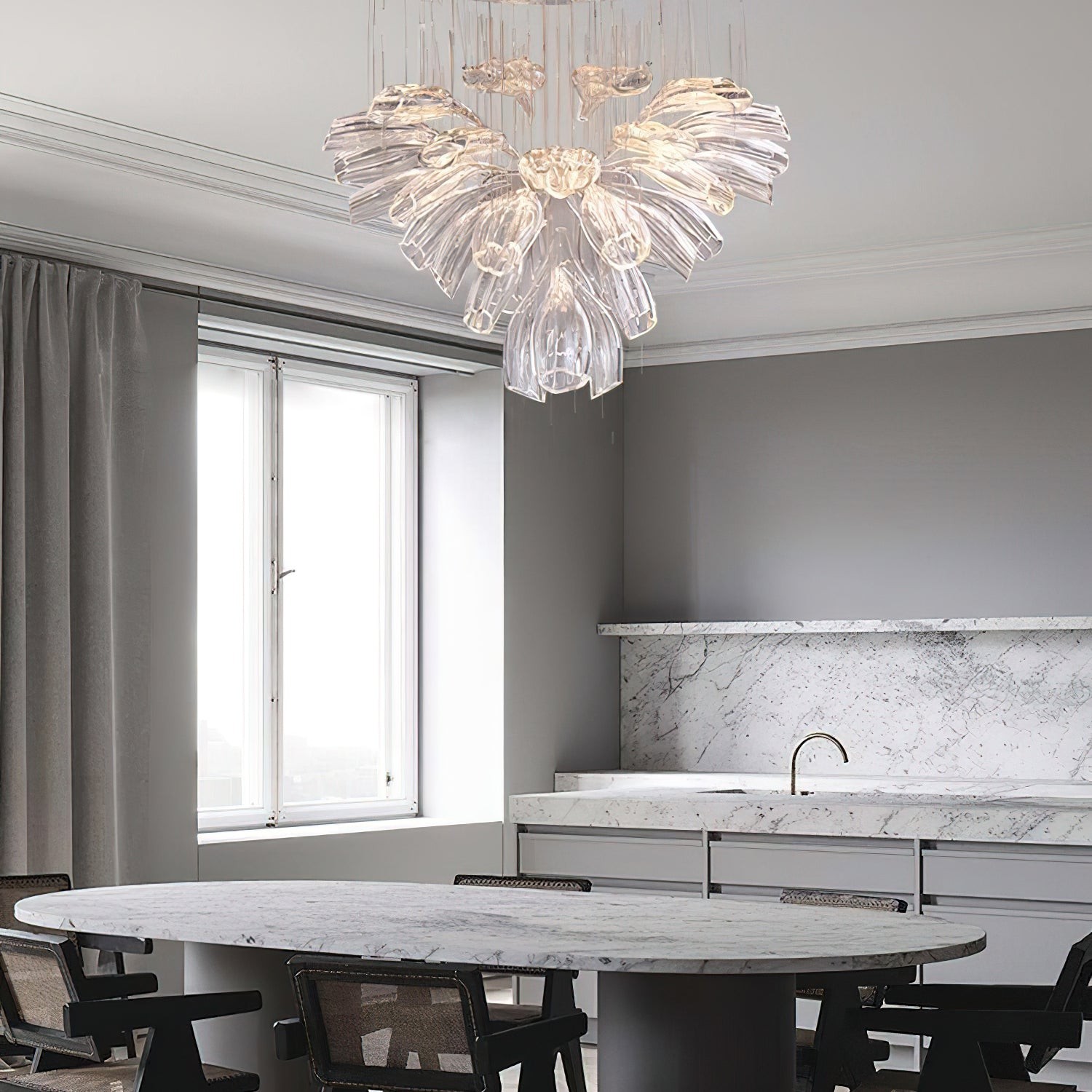 Glazen Lotus Kroonluchter HL1143