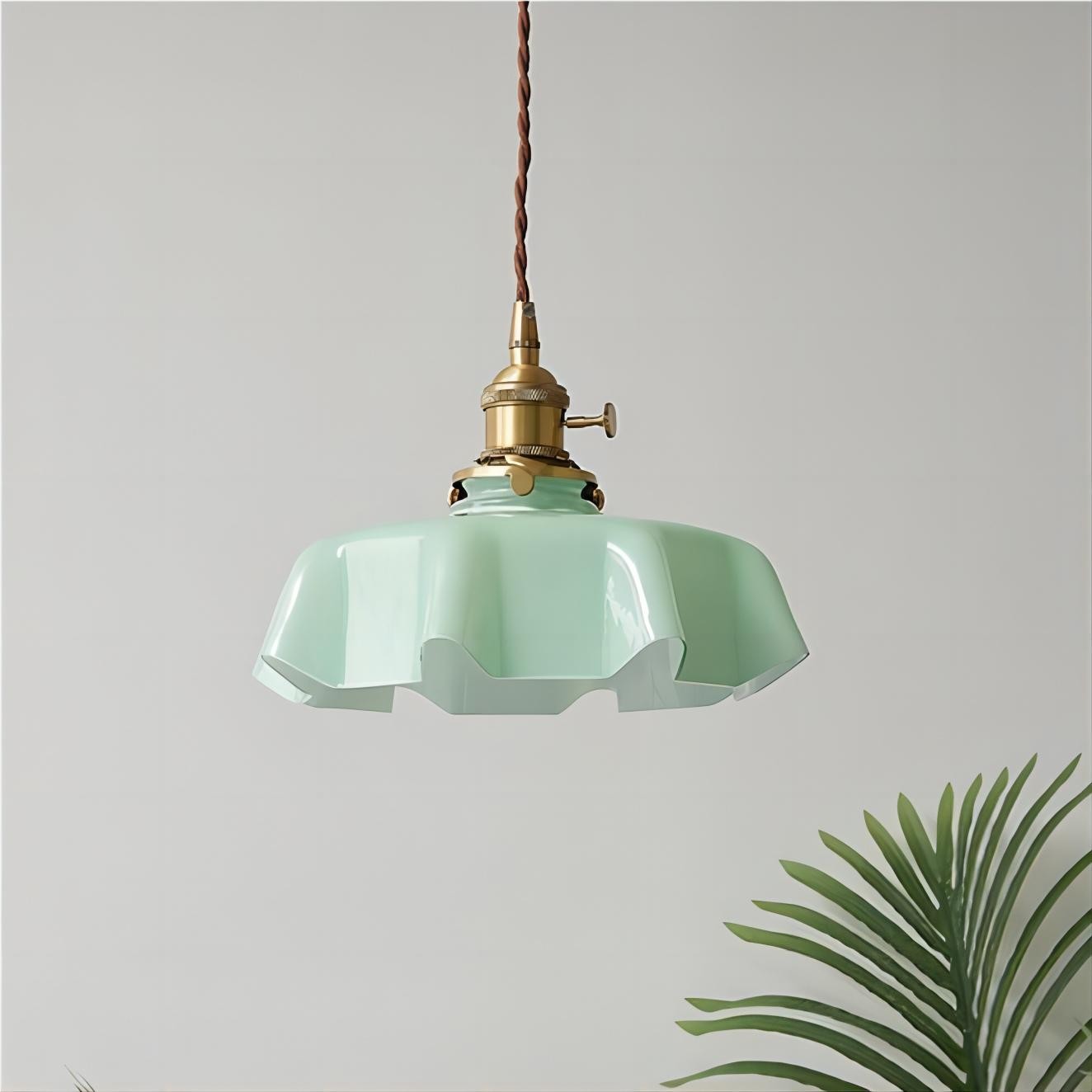 Retro Glazen Bloem Crème Hanglamp HL183