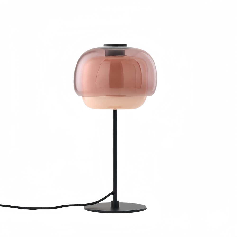 Clinco Dome Tafellamp van Gekleurd Glas - Retro Paddenstoelvormige Nachtlamp voor de Slaapkamer HL1095