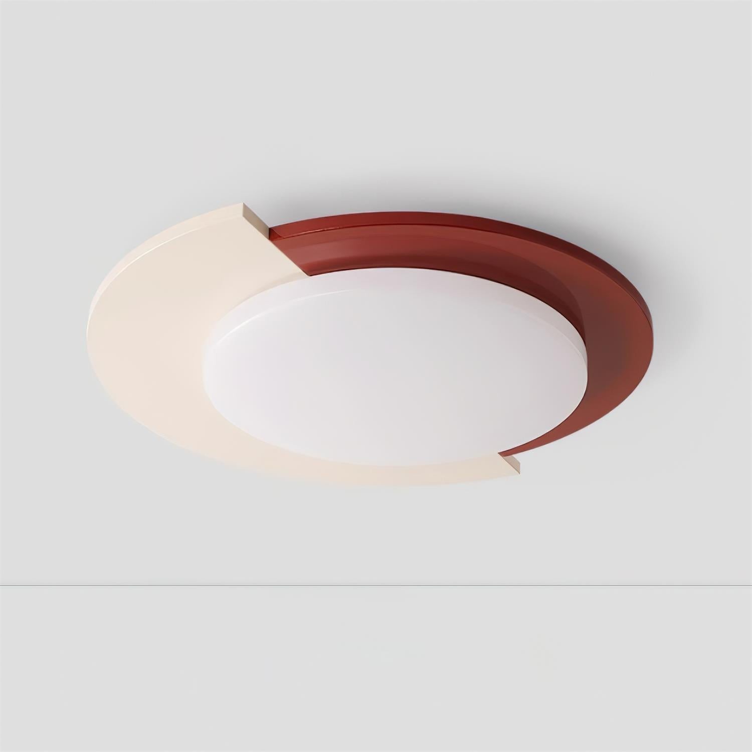 Rood-witte ronde plafondlamp HL755