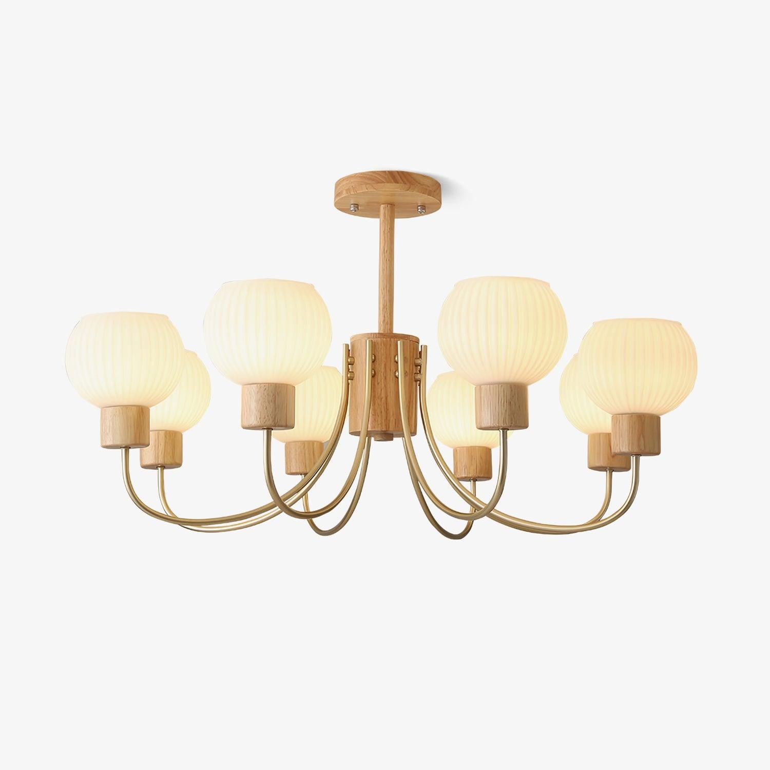 Wabi-sabi houten kroonluchter HL461