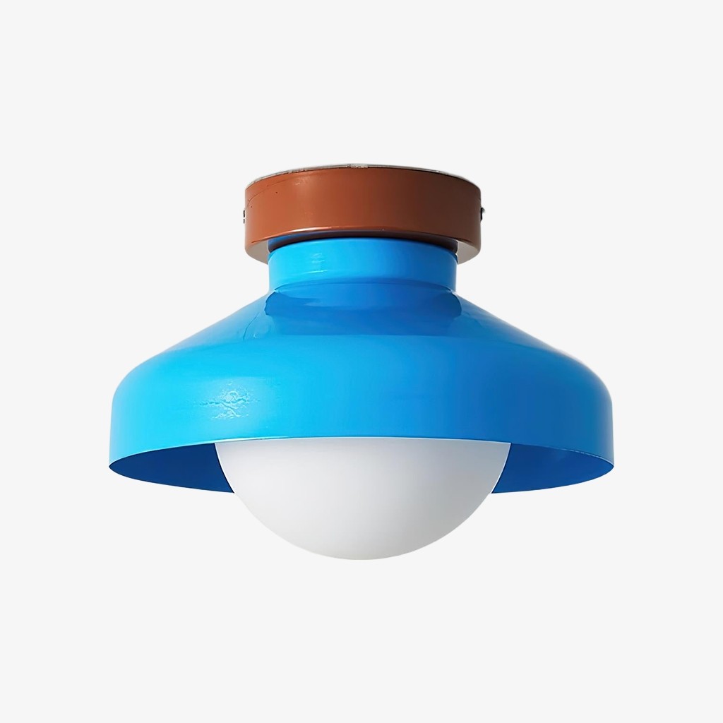 Elystra Moderne Plafondlamp Minimalistische Glazen Kap Metalen Armatuur voor Woonkamer Keuken Hal HL2318
