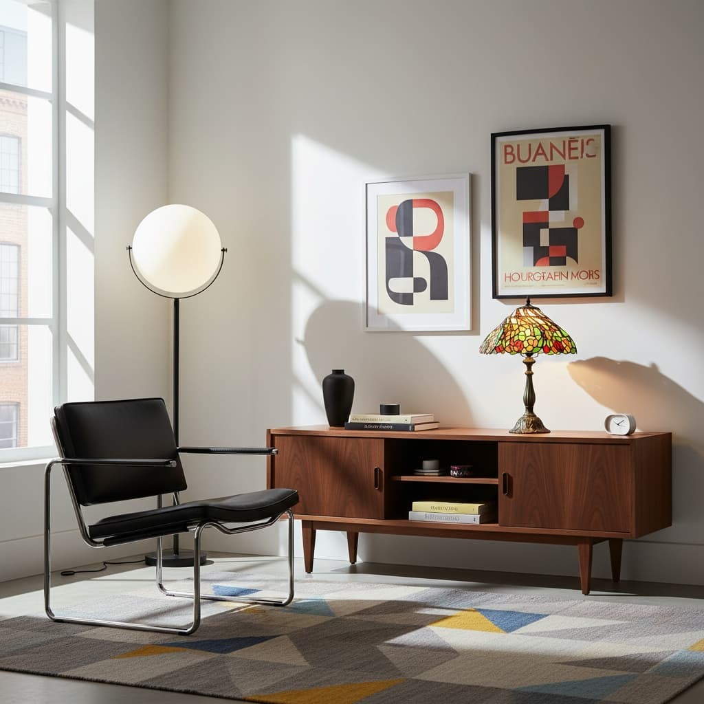 TF Sorenia Elegante Glas-in-lood Lamp - Handgemaakte Tiffany Tafellamp voor Interieur HL2085