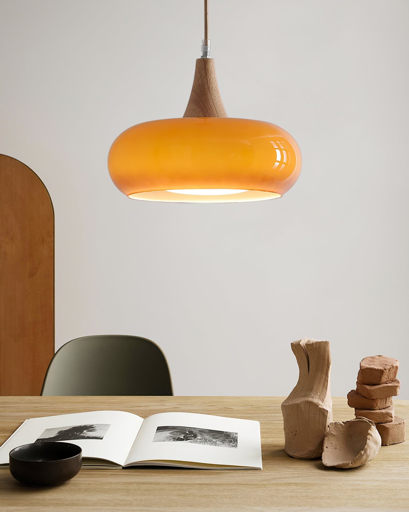 Bauhaus Design Oranje Schijf Hanglamp HL1055