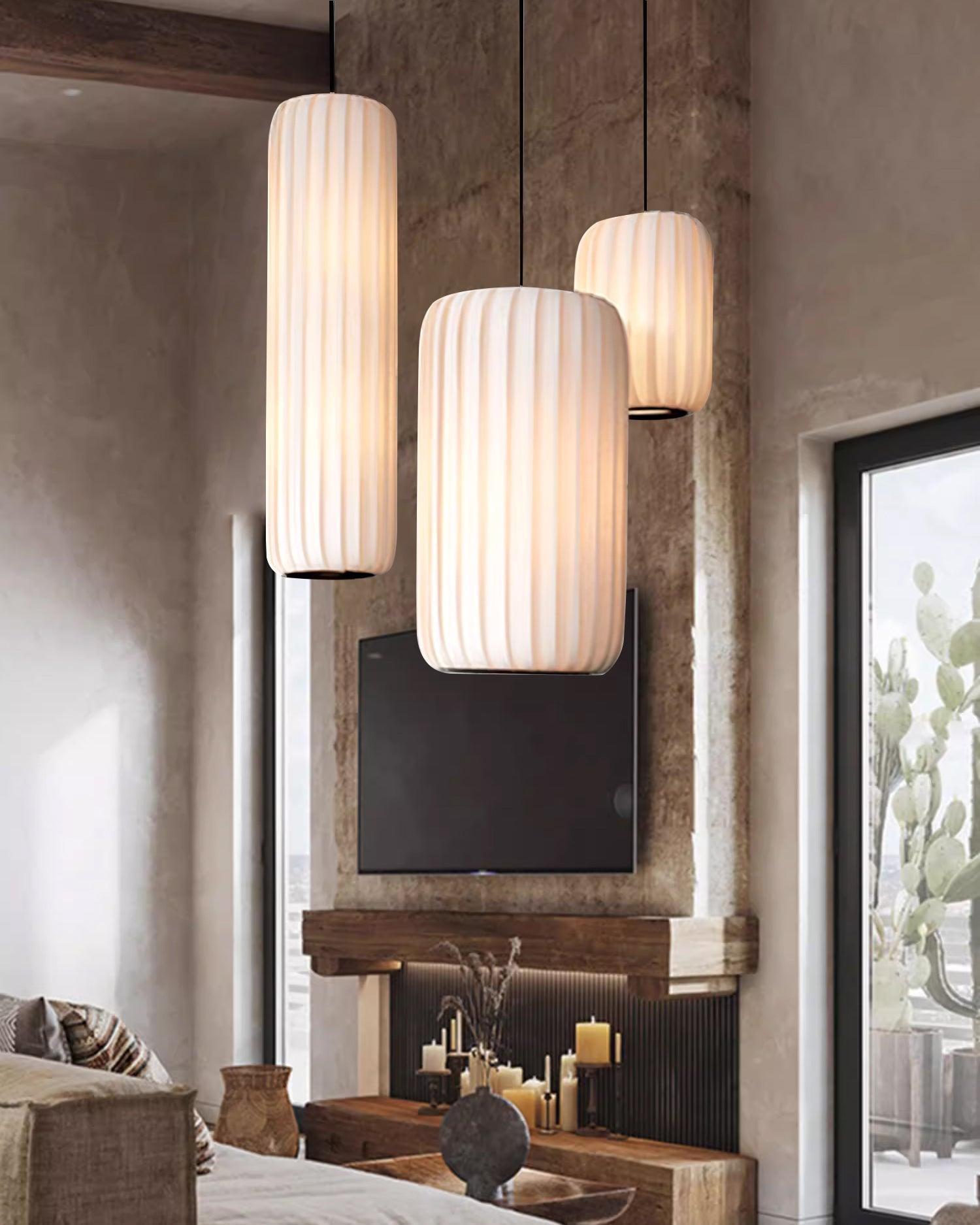 Scandinavische minimalistische stoffen hanglamp HL764