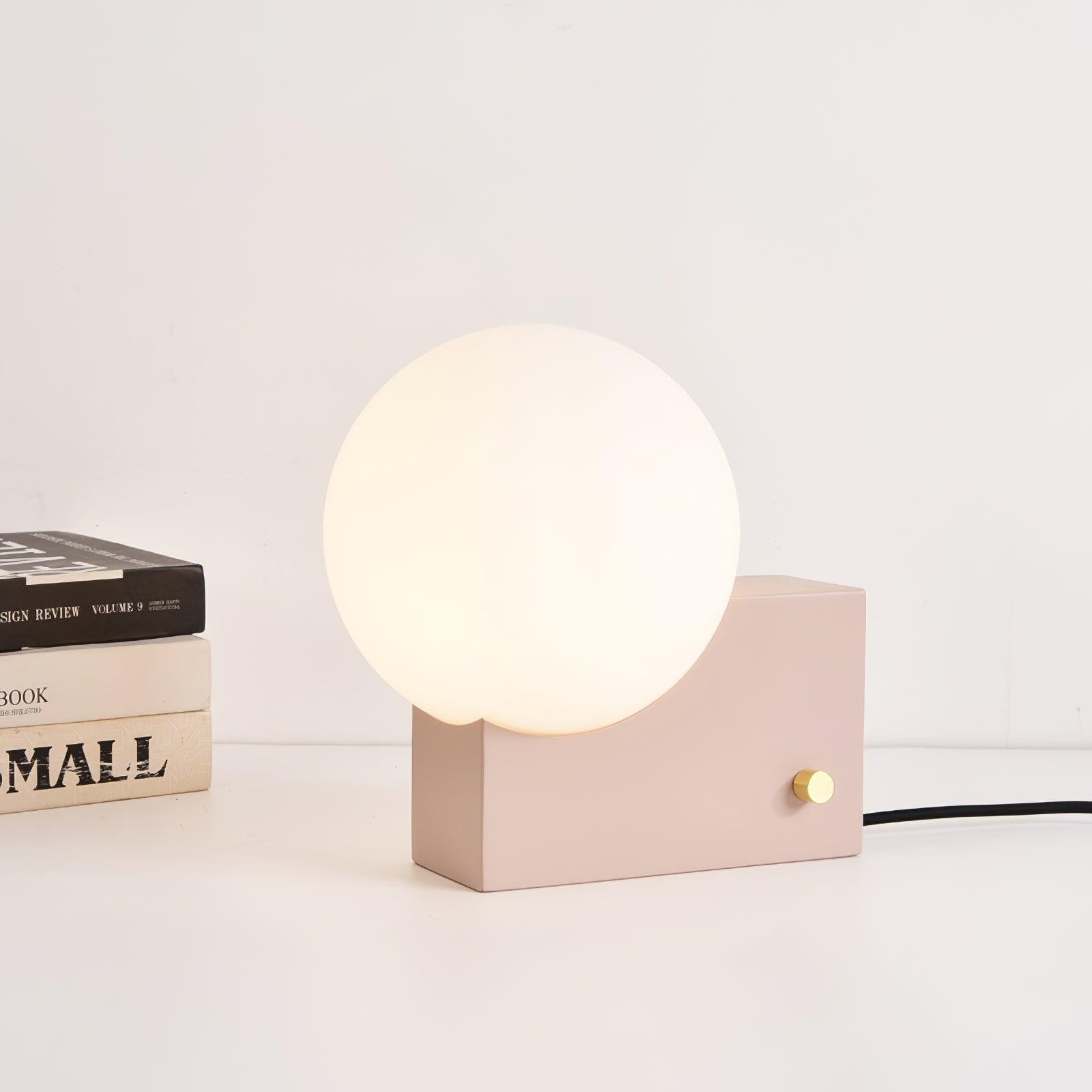 Geometrische lampenvoet glazen bol tafellamp HL523
