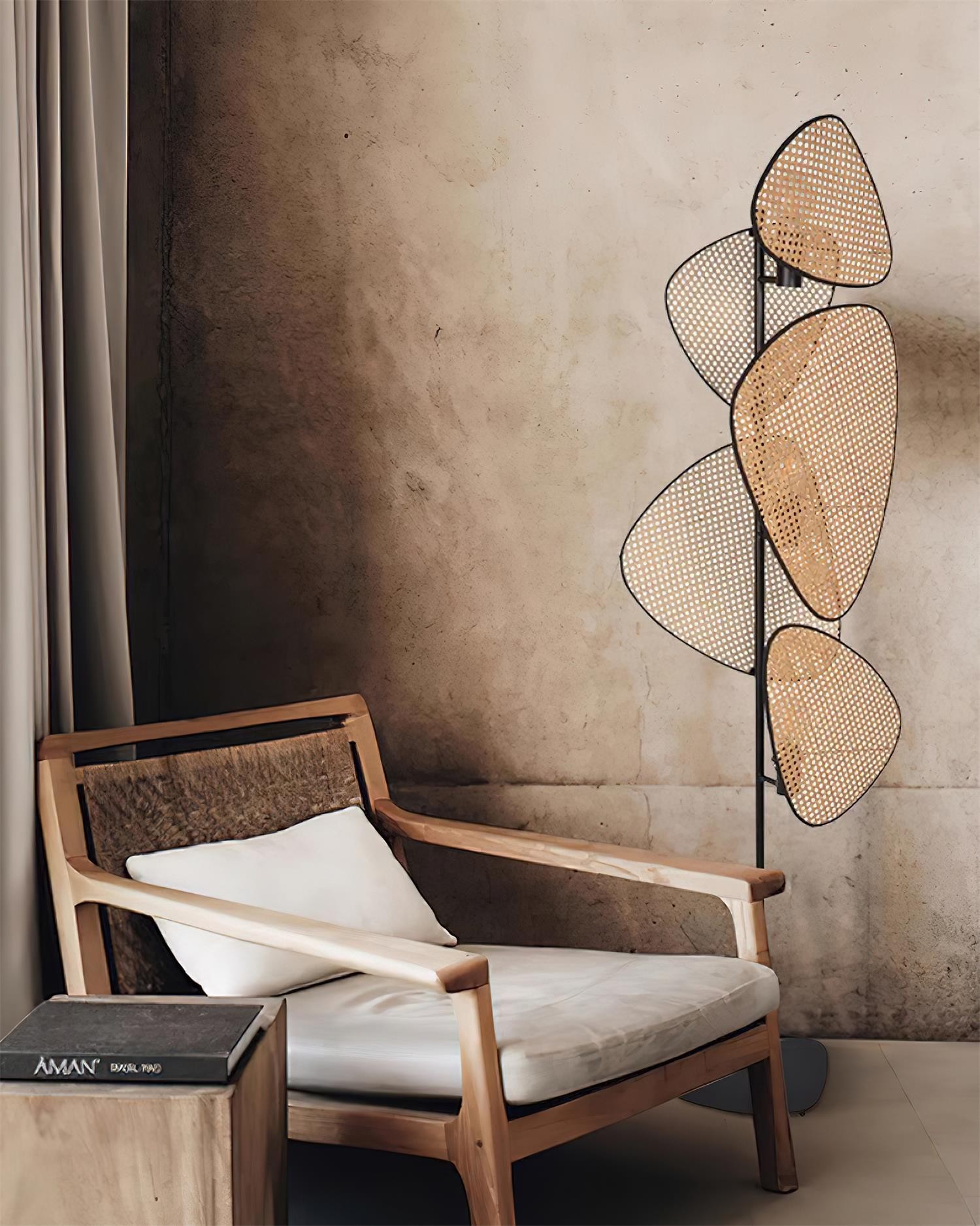 Creatieve natuurlijke rotan vloerlamp HL745
