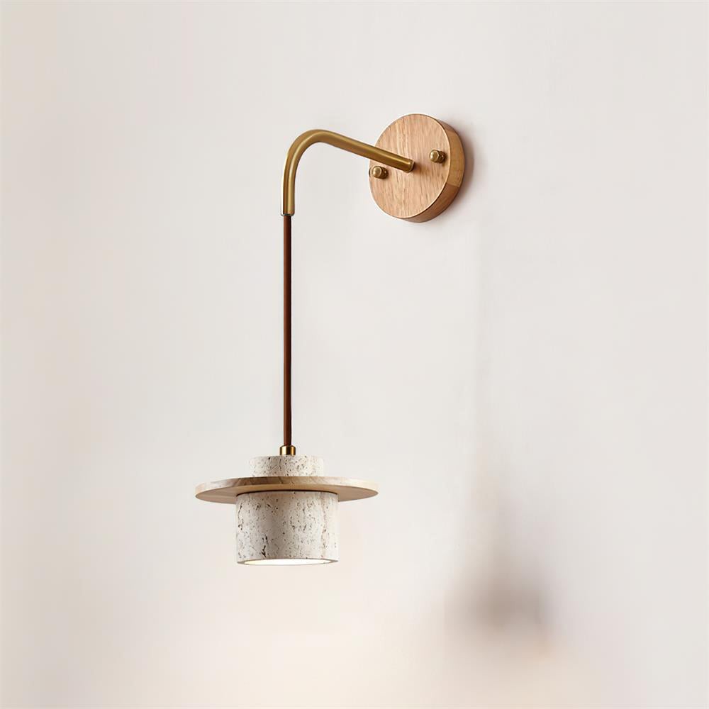 Retro Wabi Sabi getextureerde travertijn wandlamp HL991