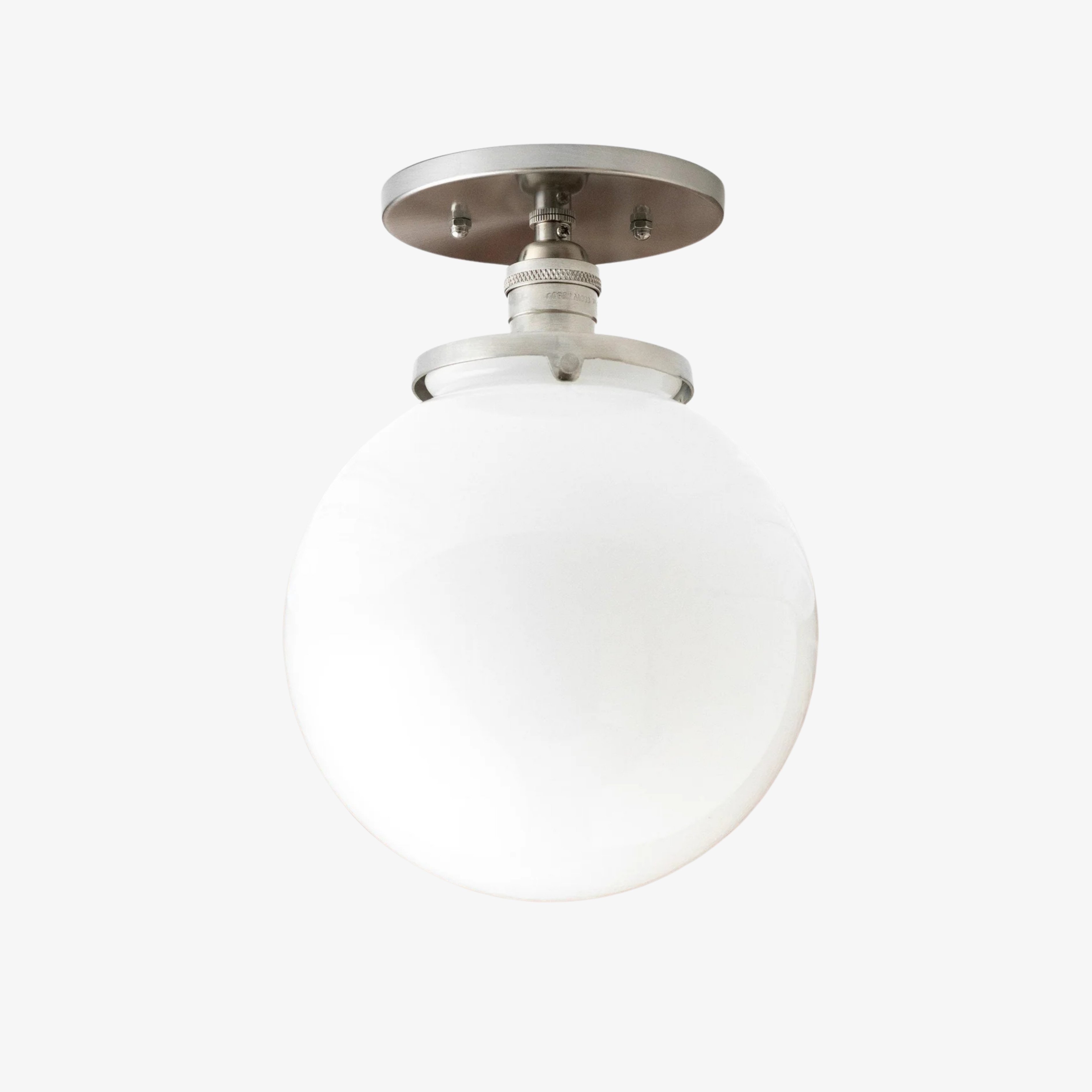 Glorica Glazen Mid Century Semi-Flush Plafondlamp - Witte Opaal Glazen Bol Armatuur HL1730