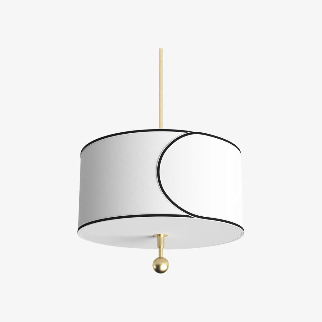 Roven 3-lichts trommelvormige hanglamp - Modern, overgangsmodel met gelaagde stof voor eetkamer of woonkamer HL1941